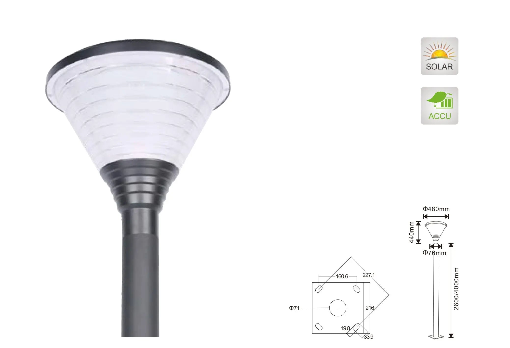 Lampadaire solaire à LED