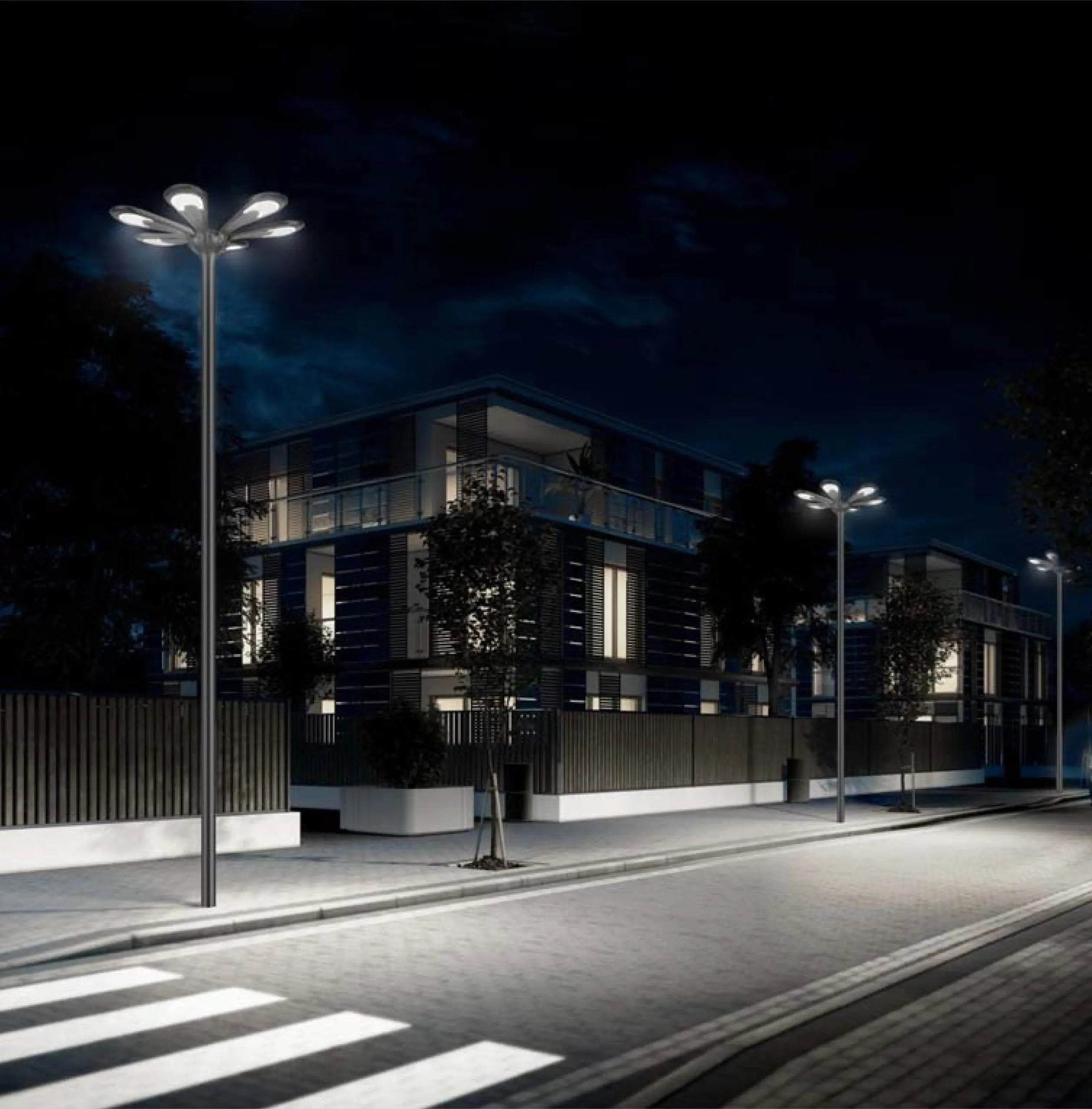 Poteau - Lampadaire solaire à LED