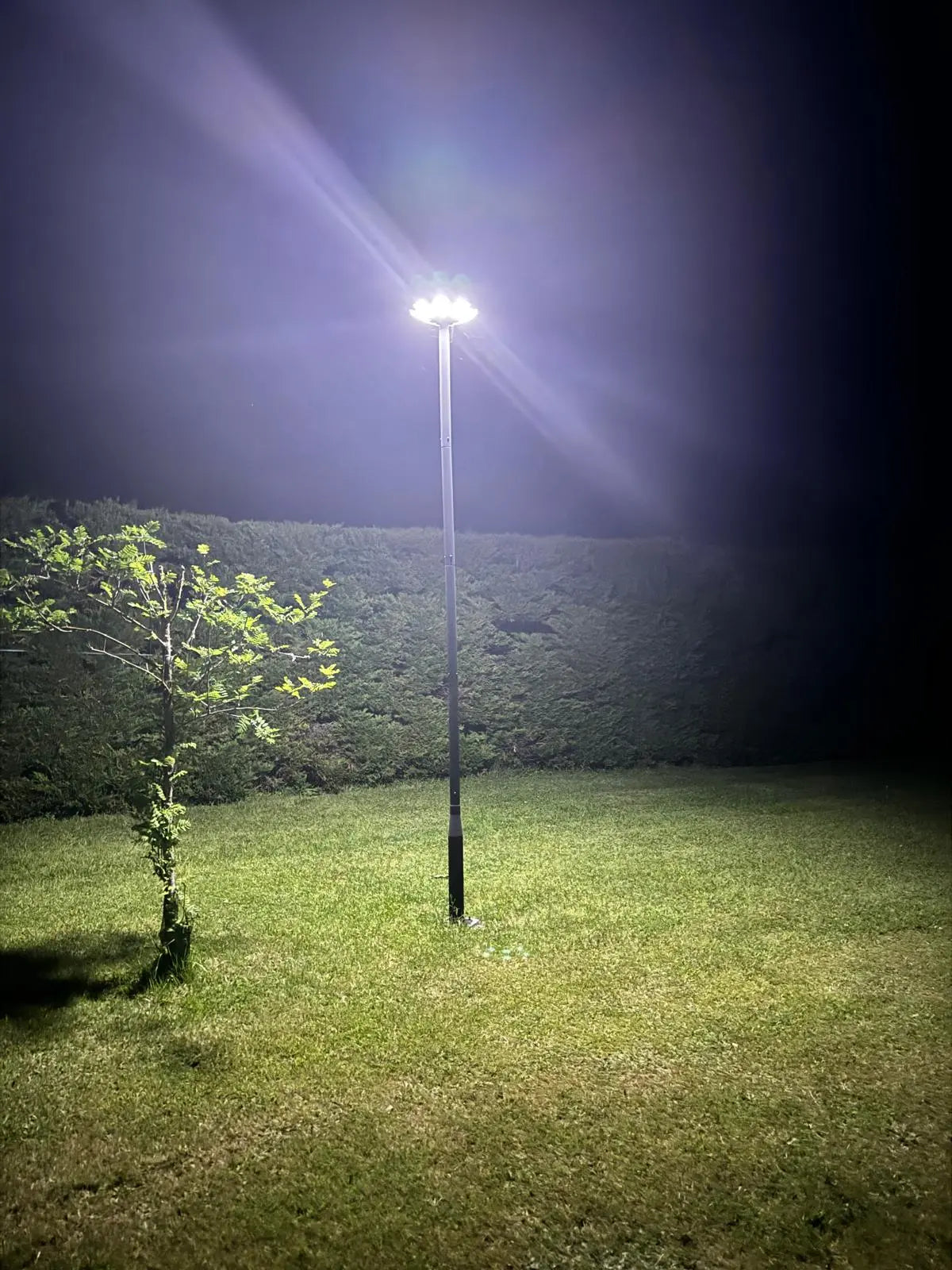 Poteau solaire ajustable et Lampe solaire à LED étanche - Lampadaire idéal pour un grand jardin ou à proximité d&